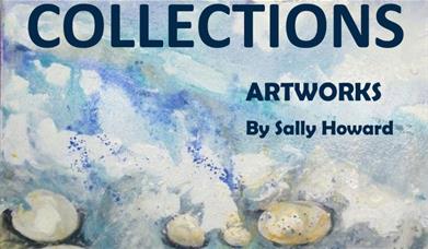 Painting of pebbles in the sea by Sally Howard