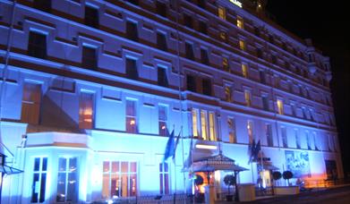 Palace Hotel Exterior Night Front of Hotel