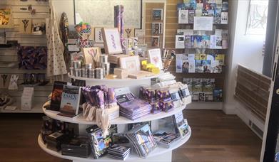 Goods on display in the Saffron Walden Tourist Information Centre