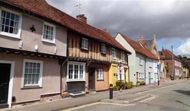 Saffron Walden colourful street of houses