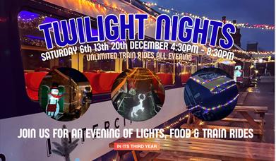 Twilight train rides at Colne Valley Railway