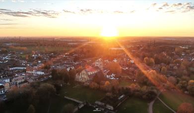 Aerial view of Waltham Abbey