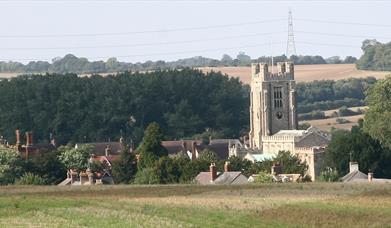 View of village and church from fields