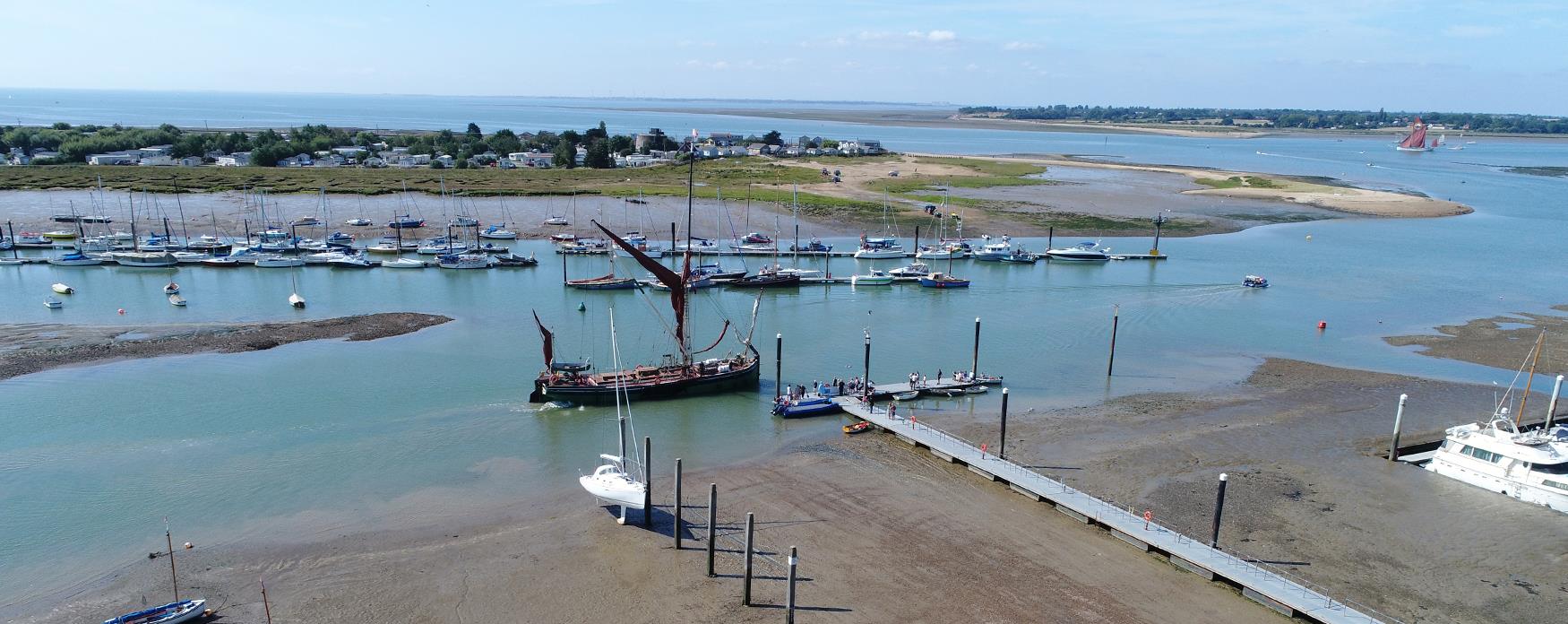 Brightlingsea town jetty with boats