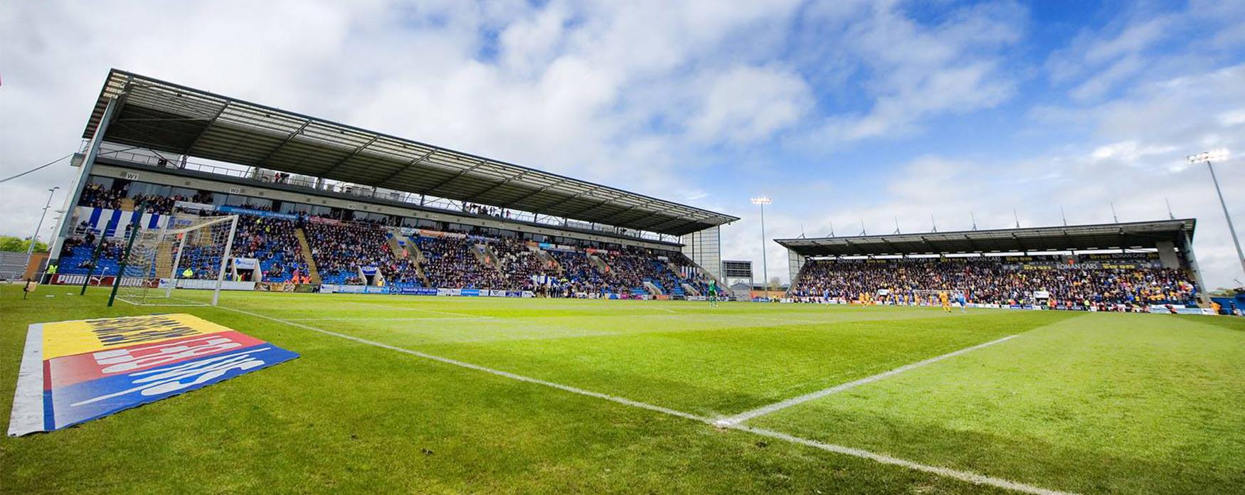 Colchester United football ground on a match day