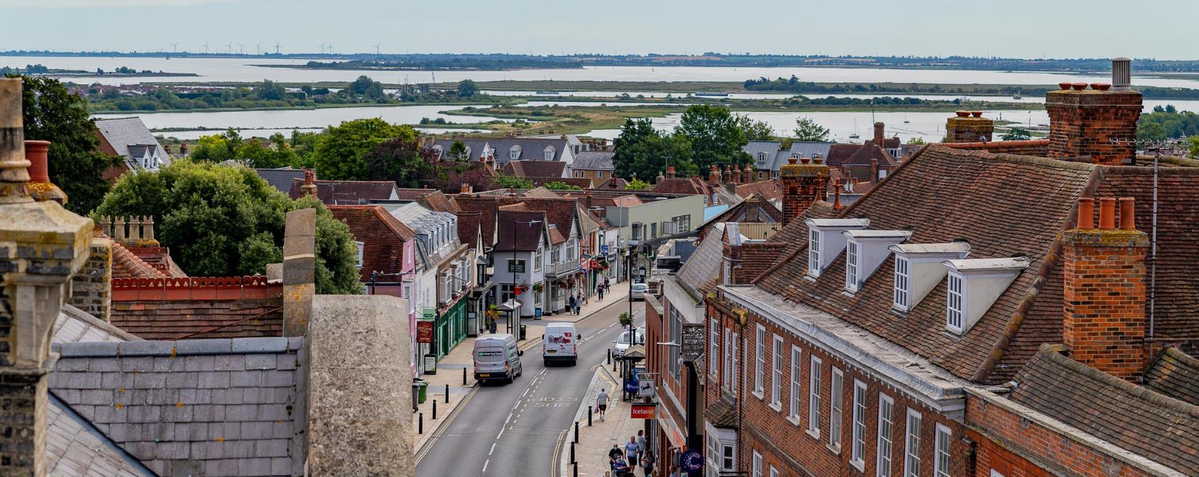 A view of Maldon from the roof of Moot Hall