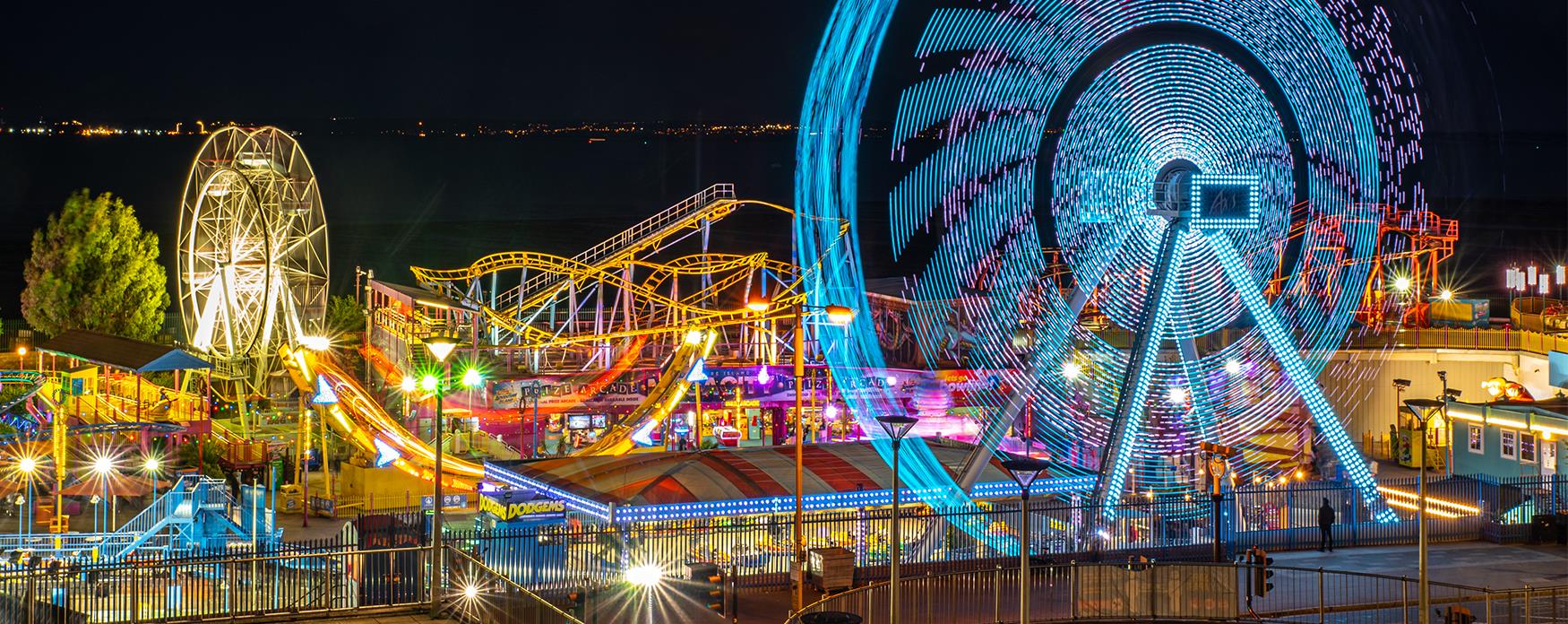 Southend Adventure Island at night