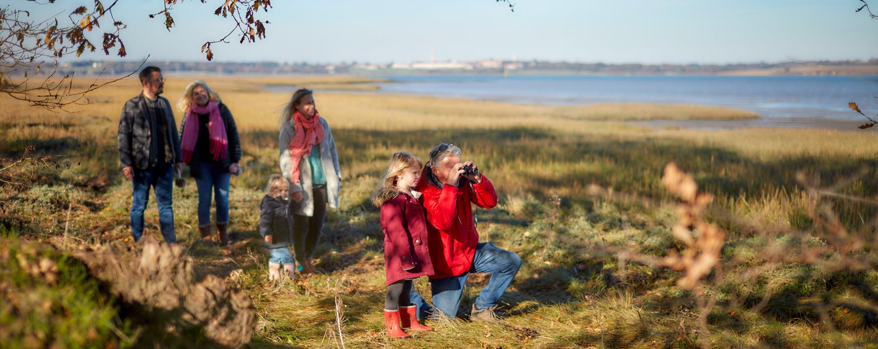 Family walking in Wrabness