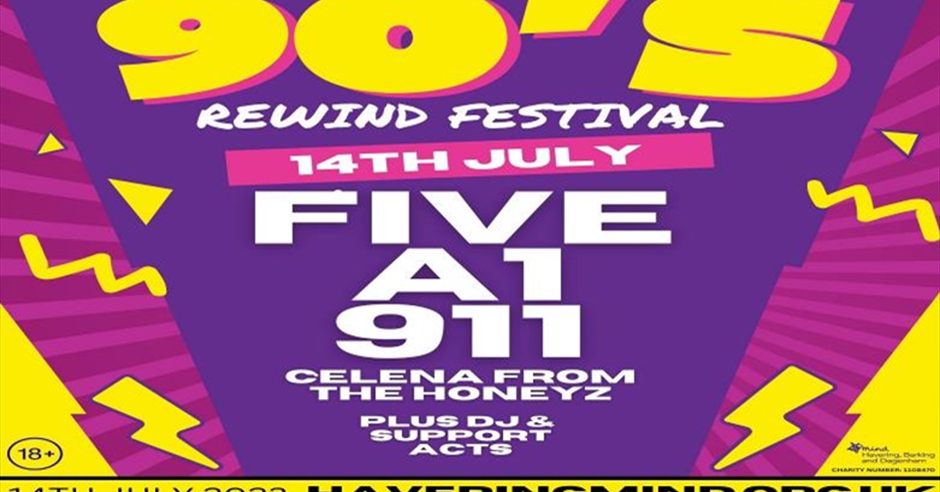 90s Rewind Festival - Festival in Hornchurch, Hornchurch - Visit Essex