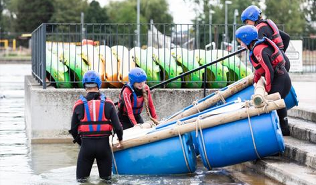 Hydrospeeding and team building activities at Lee Valley White