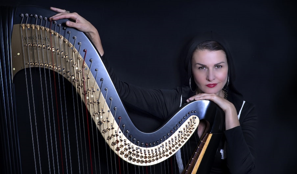 Alina posing with Harp