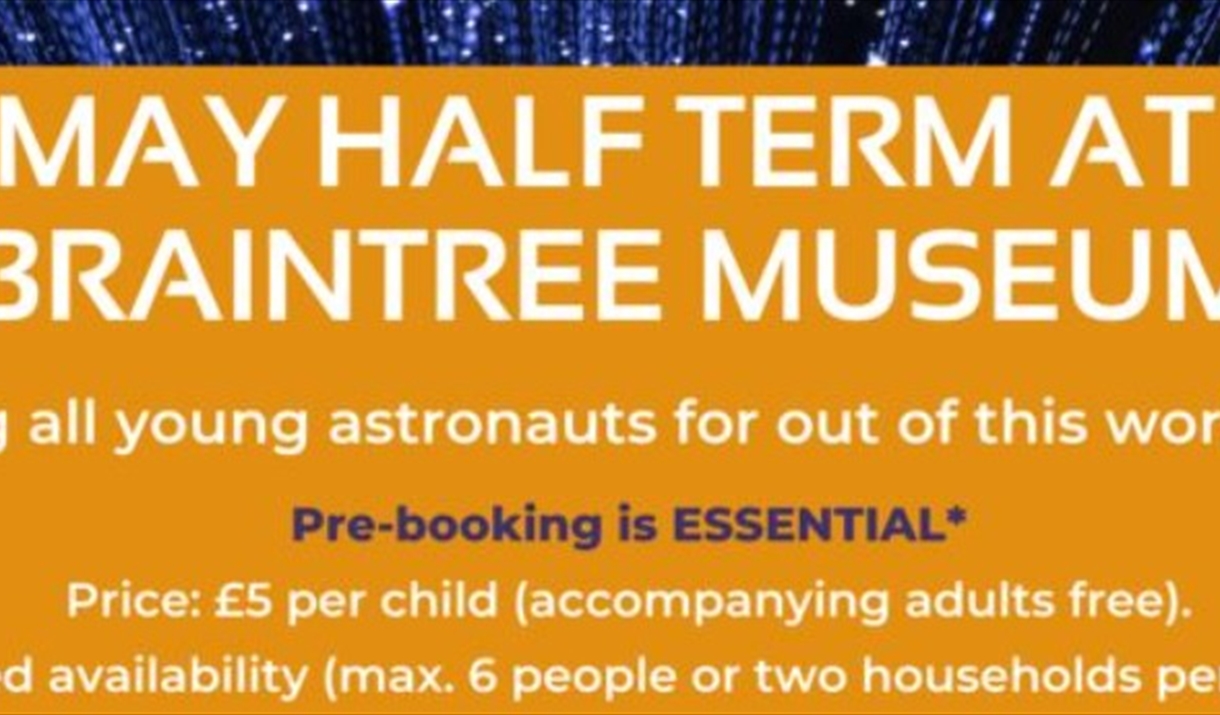 Advert banner for Braintree Museum half term children's activities