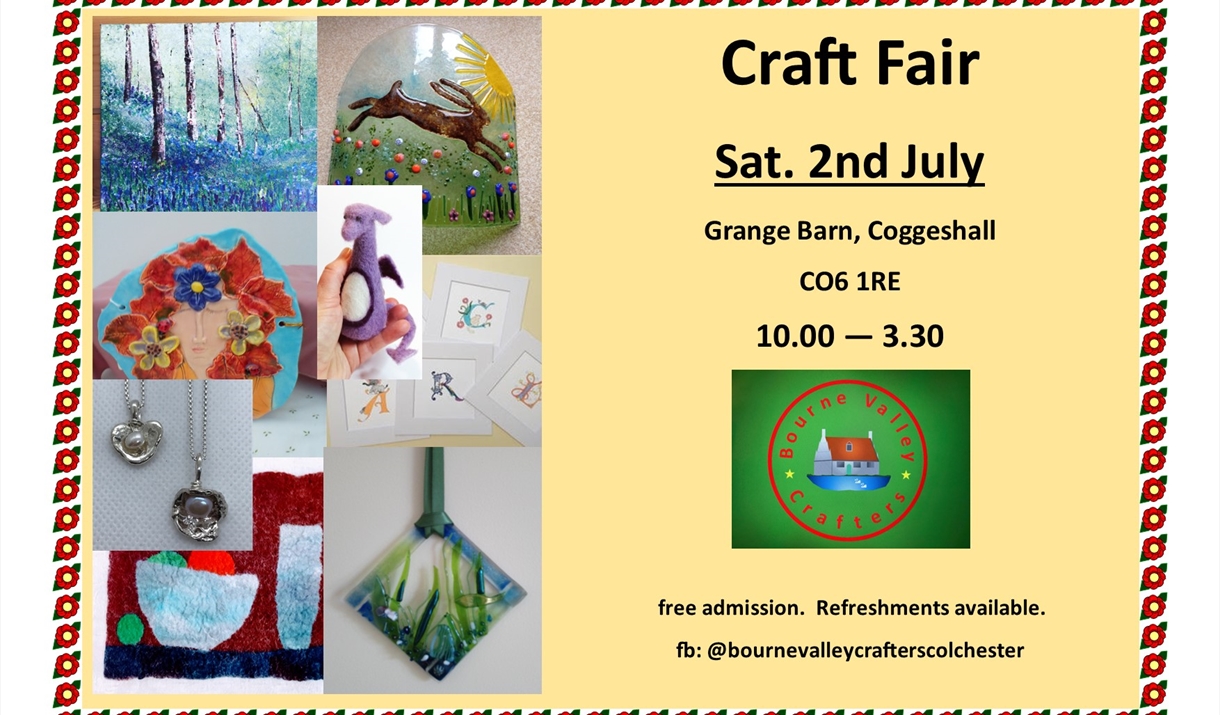 Flyer for Craft Fair with images of various handmade crafts