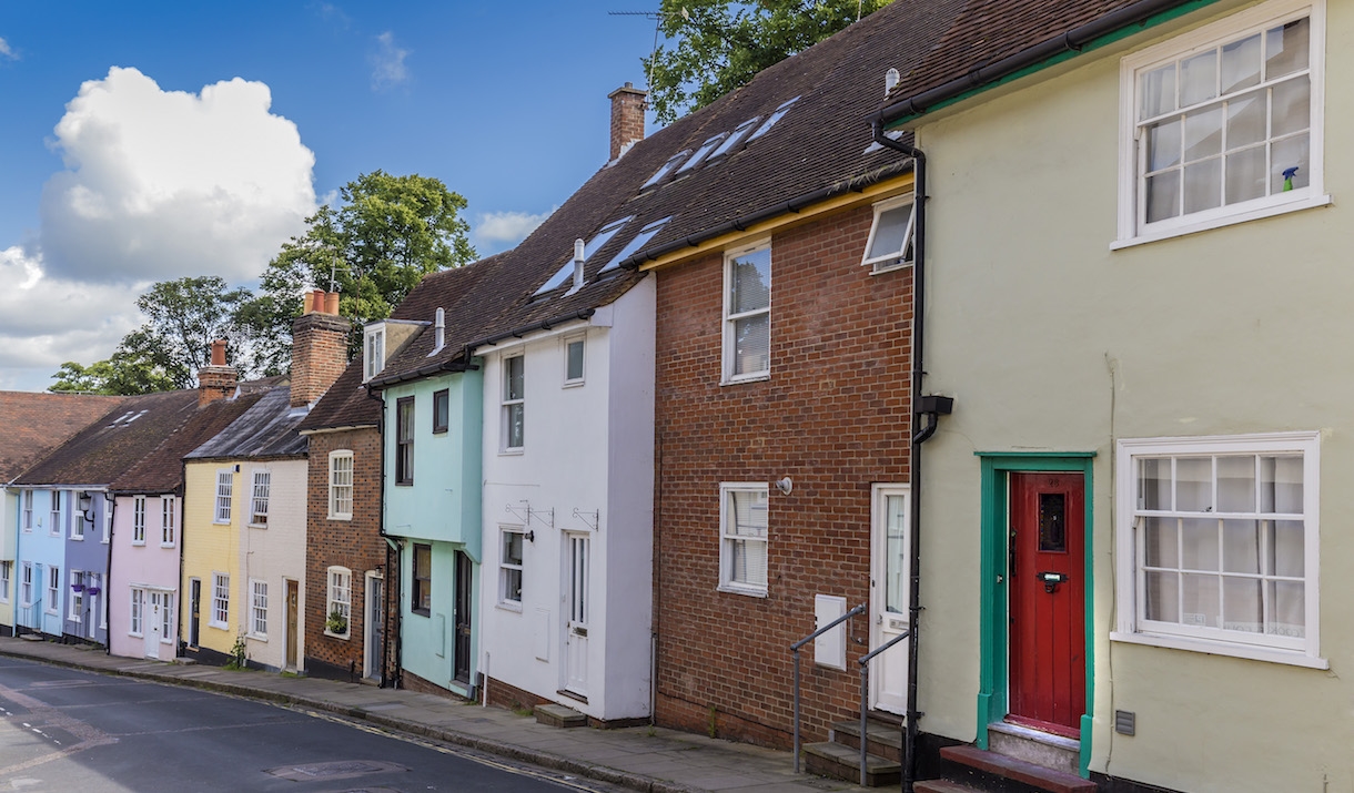 Colourful Houses in the Dutch Quarter Colchester