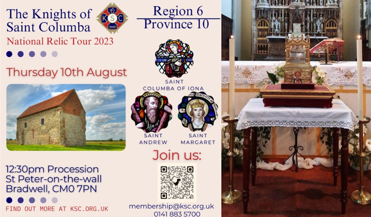Poster for National Relic Tour showing reliquary