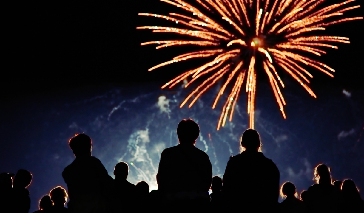 People watching fireworks