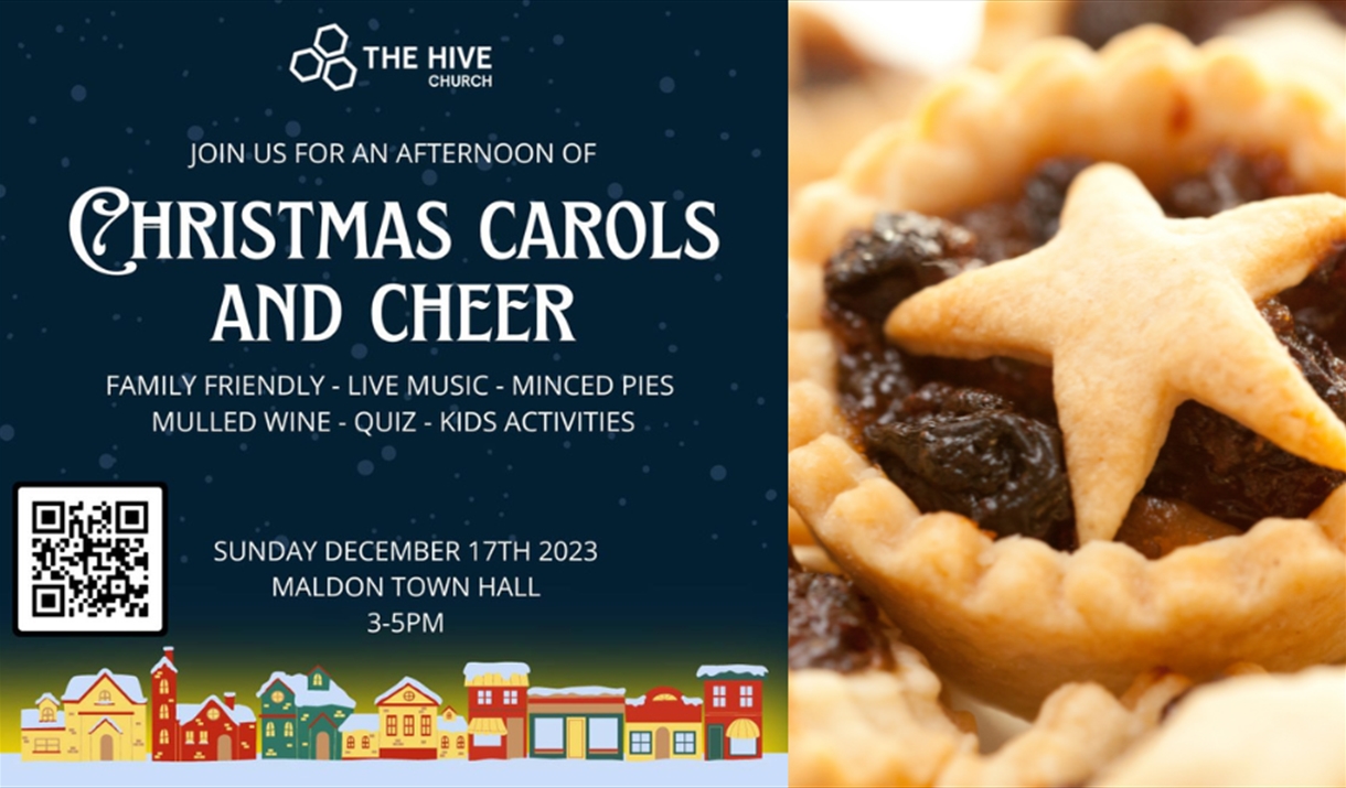 Carols poster with mince pies