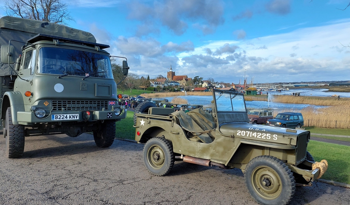 Historic military vehicles from Essex HMVA seen here at Promenade Park