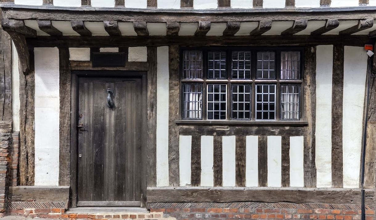 The half-beamed frontage of Peake's House