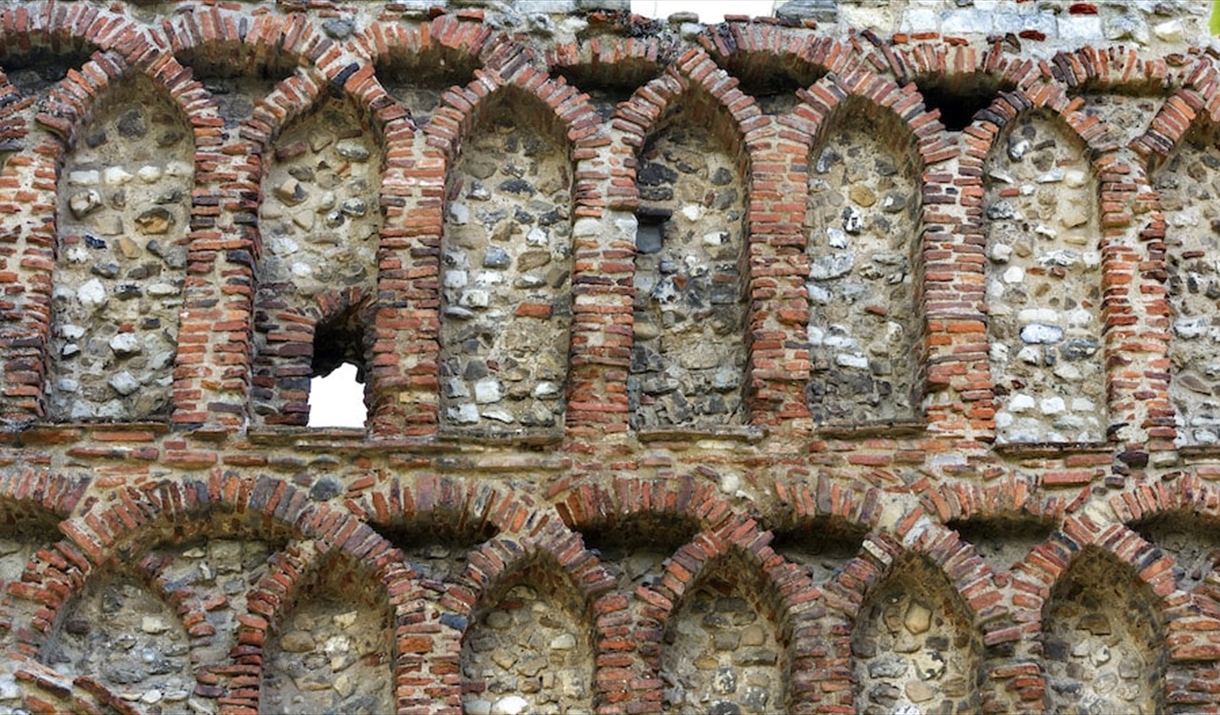 A close up of the brickwork at St Botolph's Priory