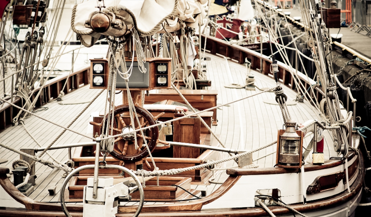 Wooden deck of a historic ship