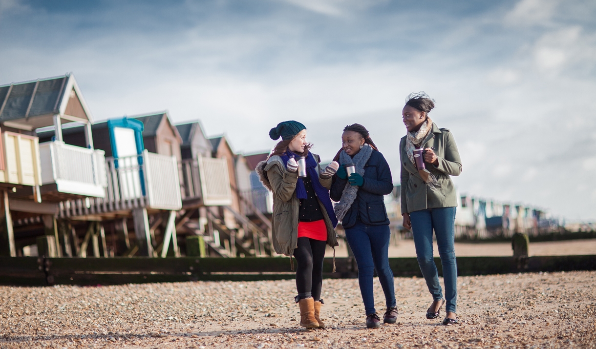 Southend Beach walkers