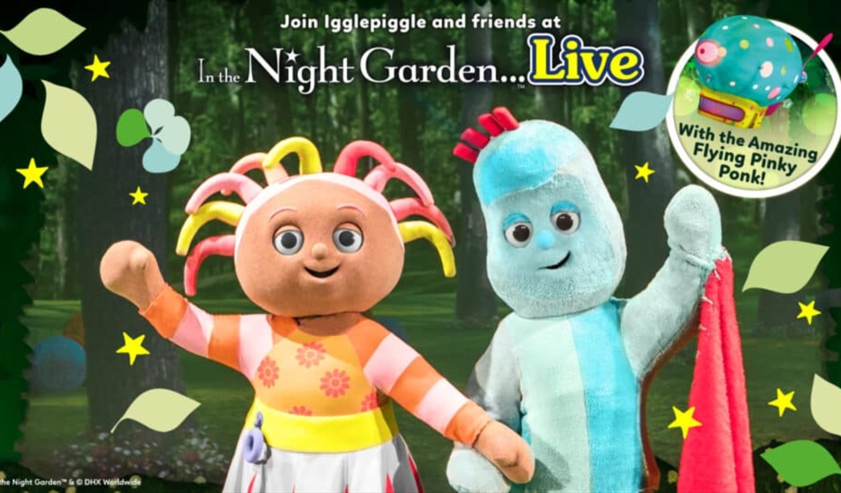 Banner for In the Night Garden at the Mercury Theatre.