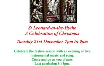 Celebrate the festive season with an evening of live instrumental music and song. Come and go as you please. Last admission 8.45pm

Tower bells - 7pm