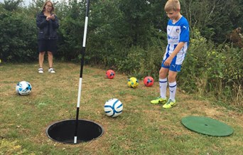 Footgolf at Waldegraves Holiday Park Mersea Island, Essex