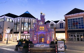 A fairytale castle illuminated in Culver Square