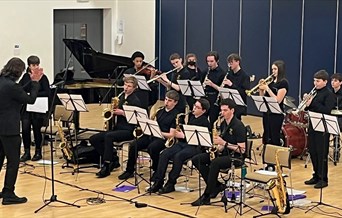 Essex Youth Jazz Orchestra playing musical instruments