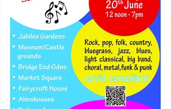 Fete de la Musique 2021 - Free outdoor music in Saffron Walden town centre.  Sunday 20th June 12pm-7pm.  Fully covid compliant.