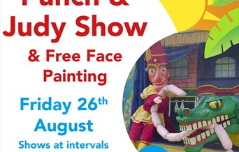 Poster showing punch and judy show