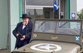 Churchill and Willys Jeep 'Irene' at CMSM