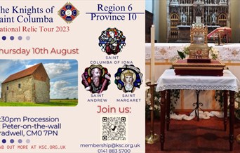 Poster for National Relic Tour showing reliquary