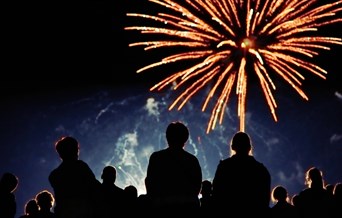 People watching fireworks