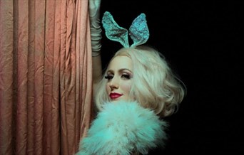 Lady dressed with bunny ears