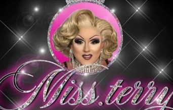Drag artist Miss Terry Tour in costume