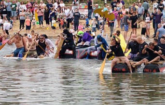 Raft race at Woodup Pool