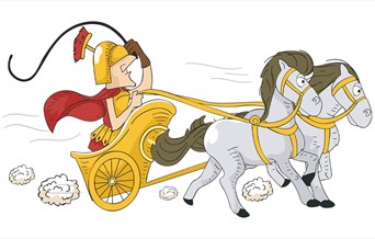 Cartoon of Roman Charioteer