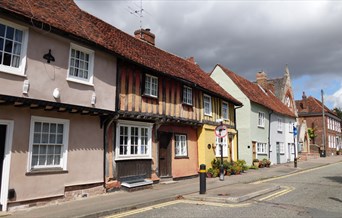 Saffron Walden colourful street of houses