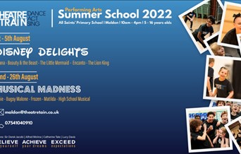 Theatre poster with images of children acting and singing