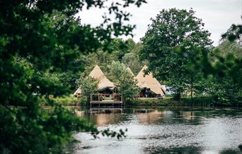 Tipis overlooking the lake