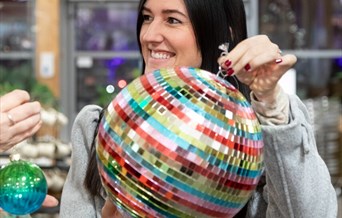 Visitors looking at jewellery at the Christmas Craft and Design Fair