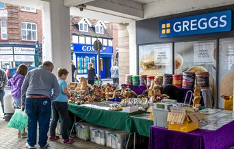 Witham Outdoor Market people at stall