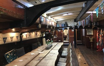 Below deck of Thames Sailing Barge Bread & Roses