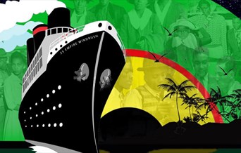 A graphic of the HMS Windrush