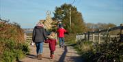 Wrabness walk family near Grayson Perry house