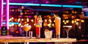 A selection of delicious and eye catching cocktails at Boom Battle Bar.