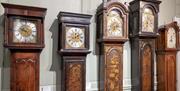 Clocks in the Bernard Mason Gallery at Hollytrees Museum